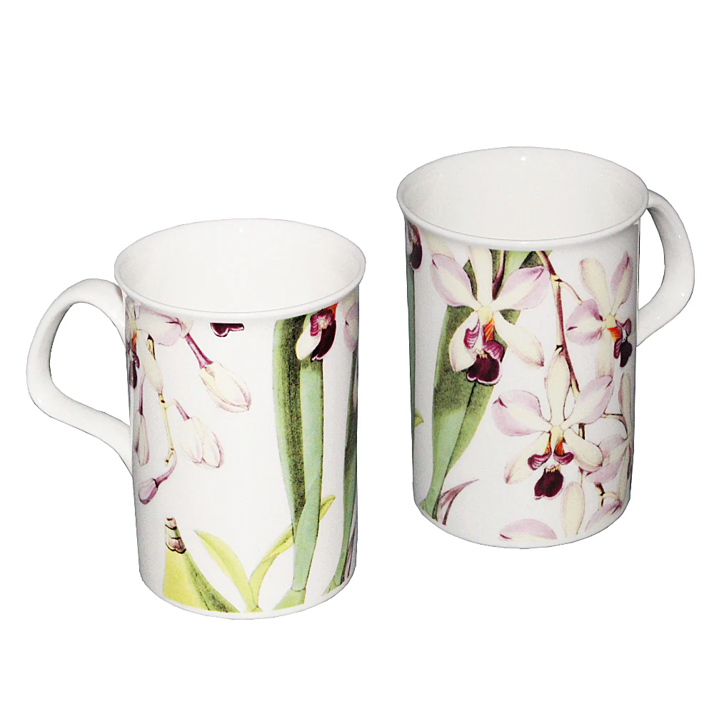 2 Orchid Tea Cups Set